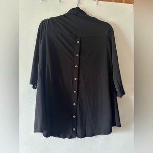 Black cardigan with unique silver buttons, size small